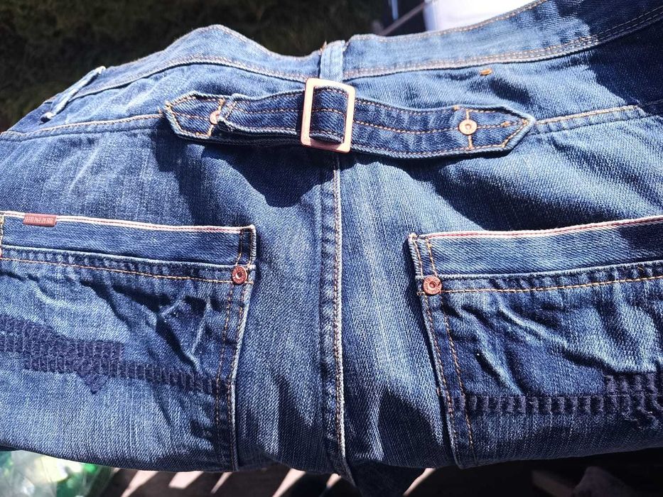 Selvedge Jeans-Blugii din denim selvedge de culoare albastră, George