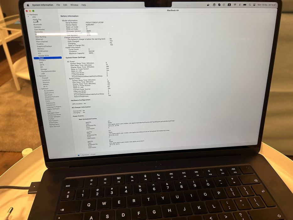 MacBook Air 15”, 8GB, 256GB SSD