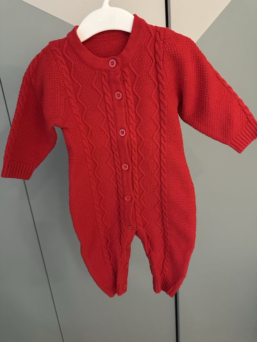 Salopeta groasa tricotata de Craciun