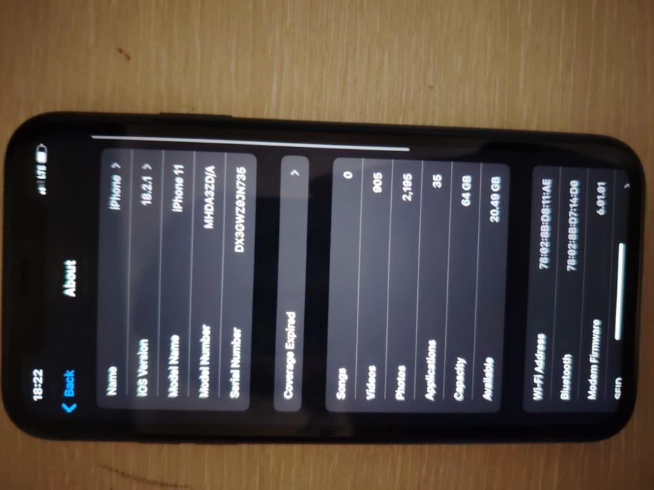 Iphone 11 64GB Black - отключен