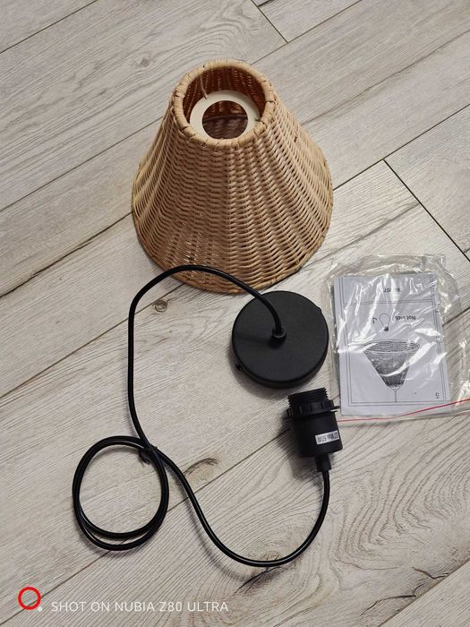 Candelabru de bucatarie din bambus, lampa pandantiv E27