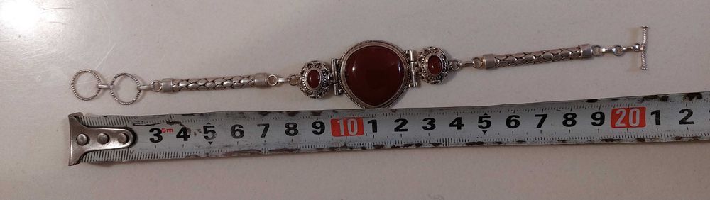 Браслет серебро 925. Камень сердолик