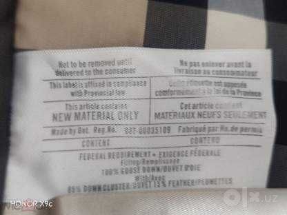 Burberry Brit Оригинал Куртка Пуховик из Гусиного Пуха 46-48р