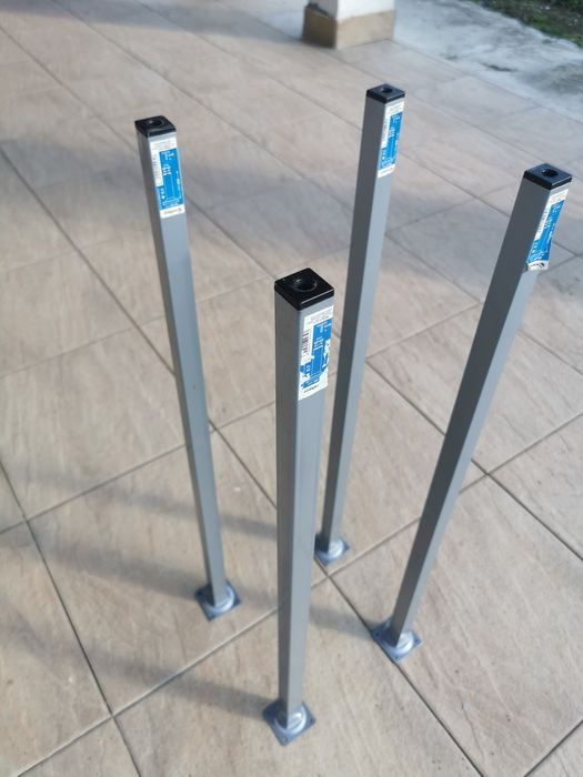 Set de patru picioare metalice, pătrate masă, 80cm H