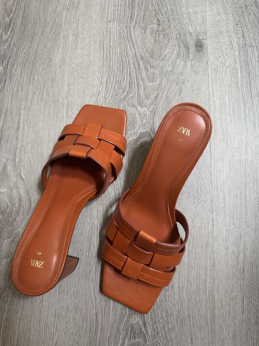 ZARA мюли кожаные