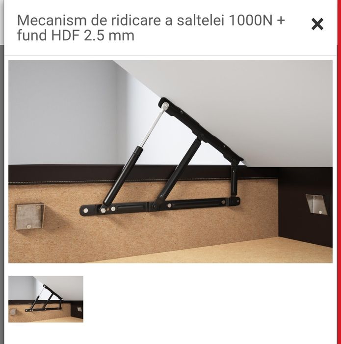 Pat tapitat cu somiera cu pistoane 160x200