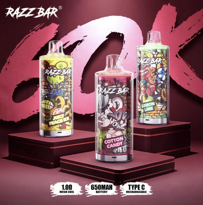 Vape 60.000 puffs razzbar model nou