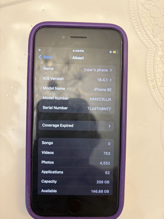 Iphone SE, 256GB, черный