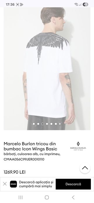 Tricou Marcelo burlon premium alb negru