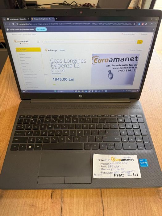 Laptop HP 250 G9 cu procesor Intel(R) Core(TM) i5-1235U pana la -A-