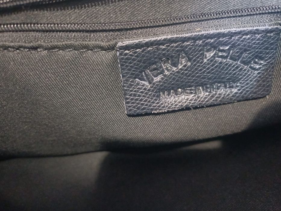 Geanta din piele naturala Antonia Moretti - noua, neagra, model de uma