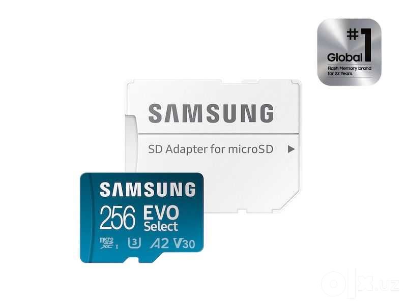 Samsung EVO Select 256 ГБ microSDXC U3 V30 A2 + адаптер