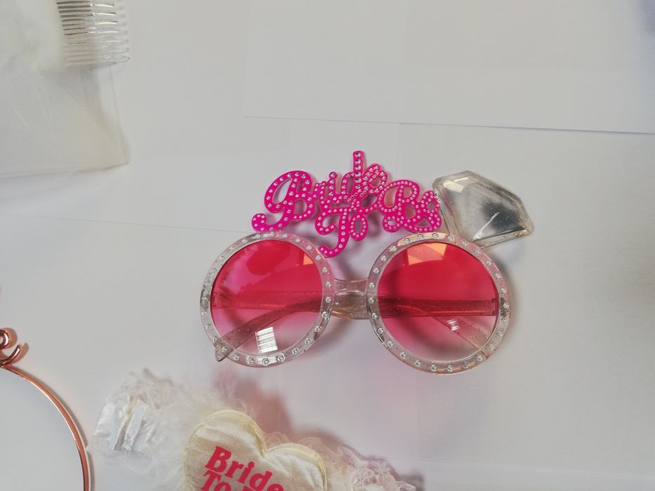 Воал Жартиер Лента Очила Диадема за Моминско Парти Bride to Be