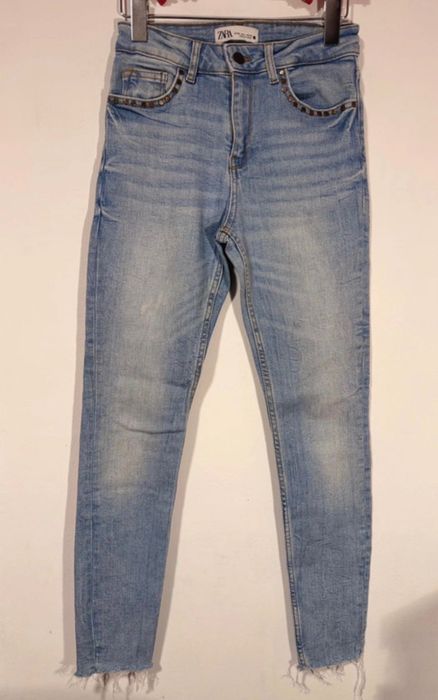Blugi skinny cu talie înaltă, Zara, cu tiv nefinisat, 36(S)
