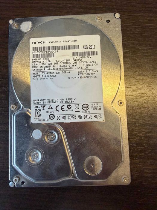 HDD 1Tb, Hitachi 7200 RPM