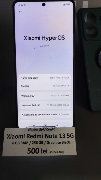 Xiaomi Redmi Note 13 5G 8GB RAM/256GB/Graphite Black/Aspect Impecabil! ID1543
