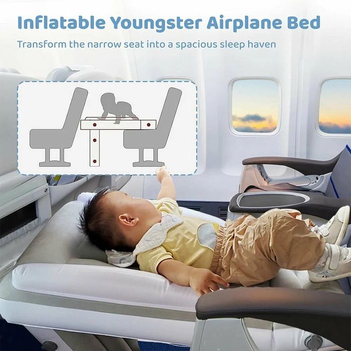 Подушка в самолет для детей, с ремнями и насосом