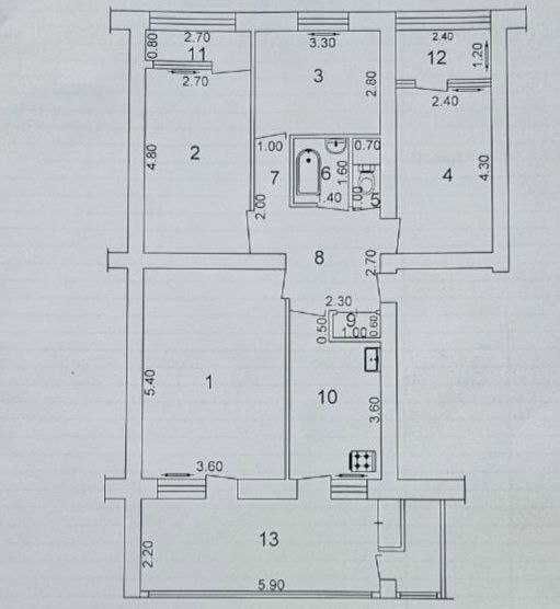 Ц 2! Продам 4 комн, квартиру в центре, Алайский Базар