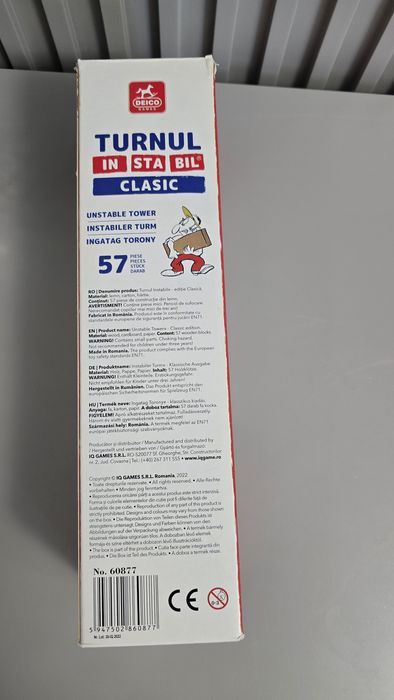Joc de societate - Turnul instabil 57 piese (Jenga)