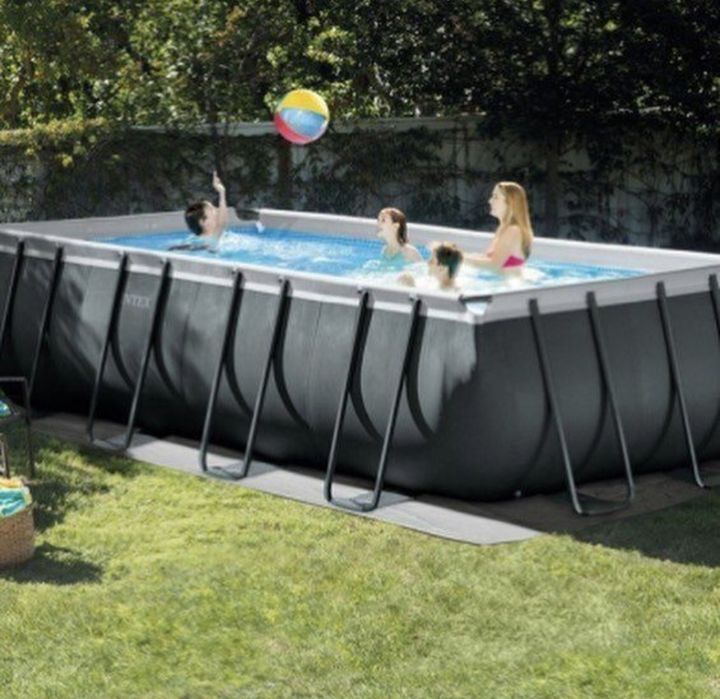 Каркасный бассейн 549×274×132 INTEX прямоугольный басейн стойка басейн