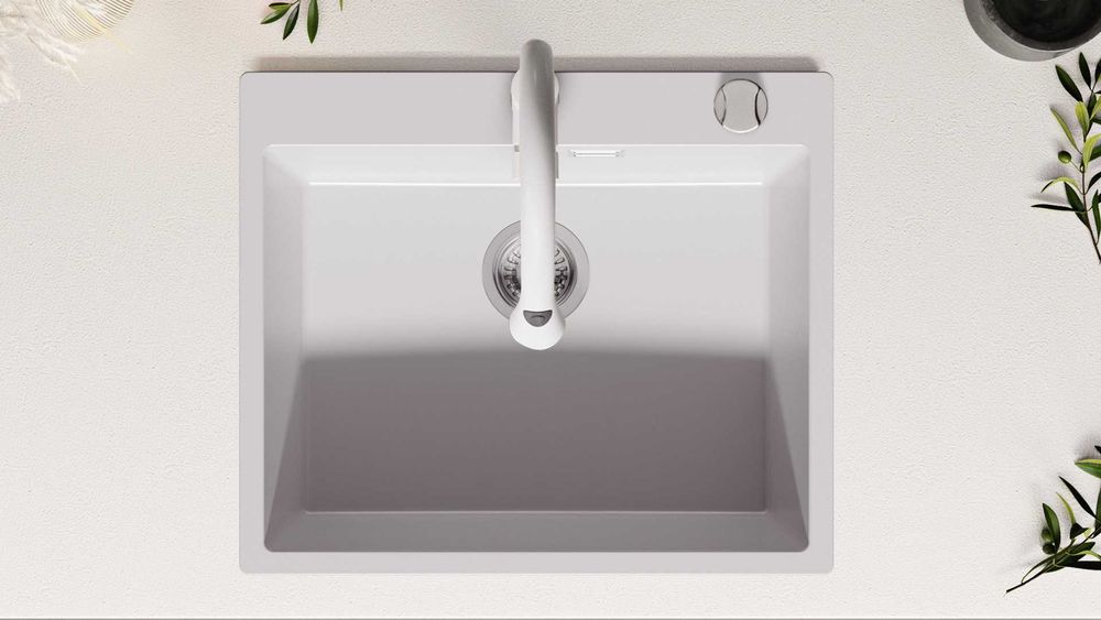 Кухненска Мивка от гранит  Осло XL 500 x 590 mm - Бял