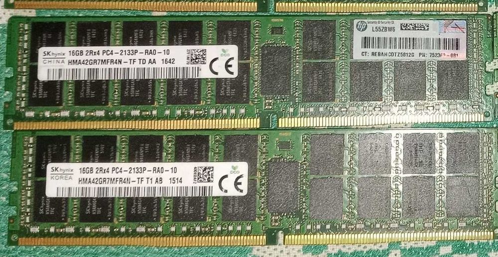Ddr4 ecc 16gb 2133мгц 2штук 32гб