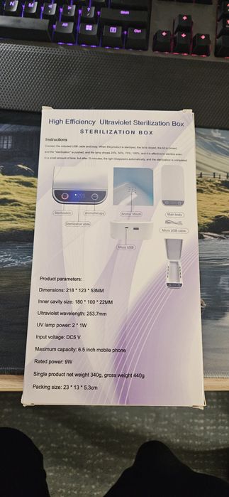 Aparat de dezinfectare si sterilizare telefon, chei, etc.cu lumina UVC