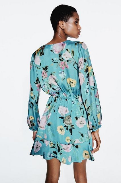 Rochie satinata florala Zara Noua