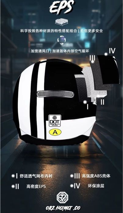 Спортивный шлем ретроFull Face