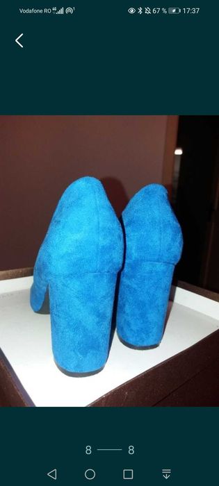 Vand pantofi ocazie, negrii- piele int/ext cu pietricele si albastrii