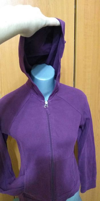 Hanorac grena Active UK cu gluga si fermuar , M 38-40