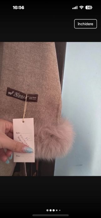 Palton alpaca cu blana naturala