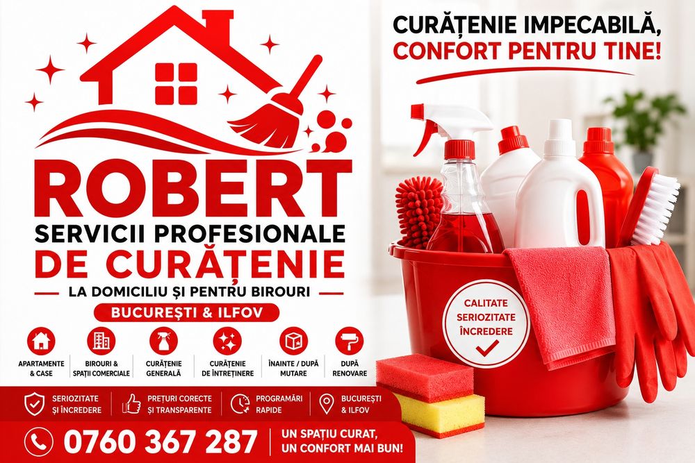 Curățenie la Domiciliu și Birouri | București & Ilfov | Robert