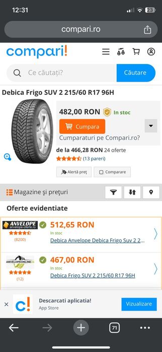 Vând 4 roti de Dacia Duster,Kadjar