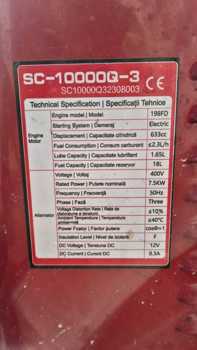 Generator trifazat SC-10000Q-3 – DEFECT (rotor)