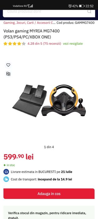 Volan gaming Myria MG7400