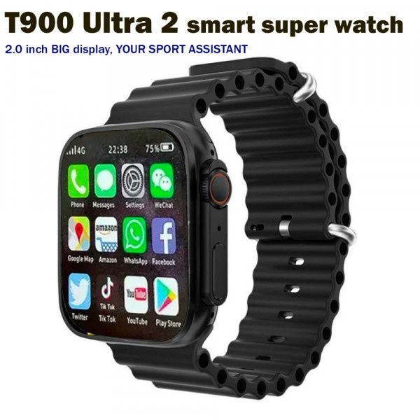 Смарт часовник T900 Ultra 2, Bluetooth разговори, Известия, Крачки