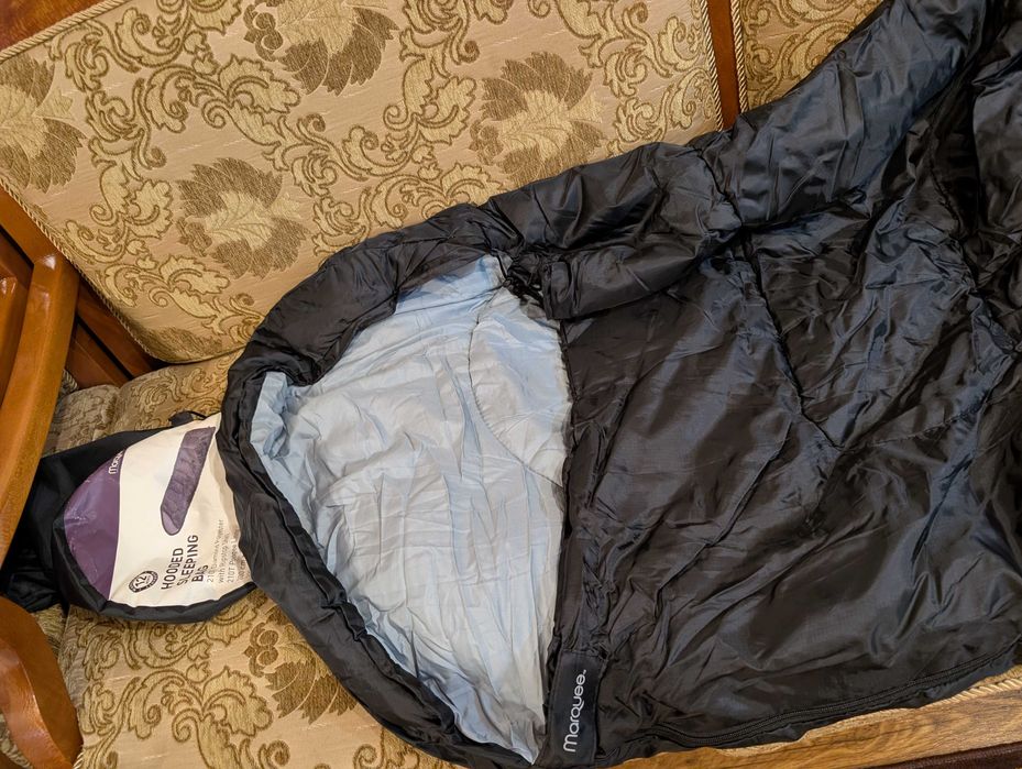 Новый спальный мешок с капюшоном, тёплый, 200+30 см