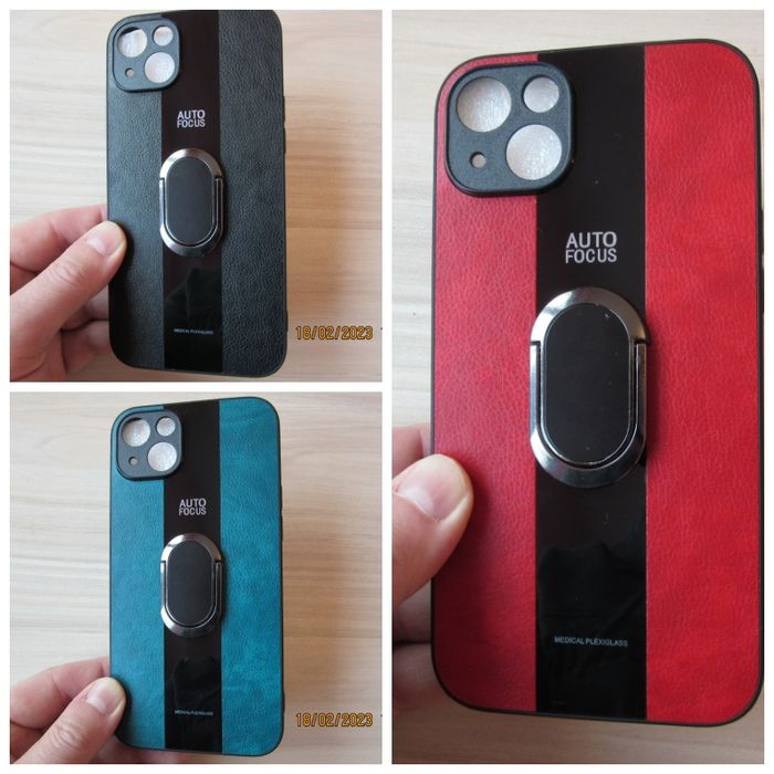 iPhone 14 14+ 14 Pro 14 Pro Max / PORSCHE кожен кейс с пръстен