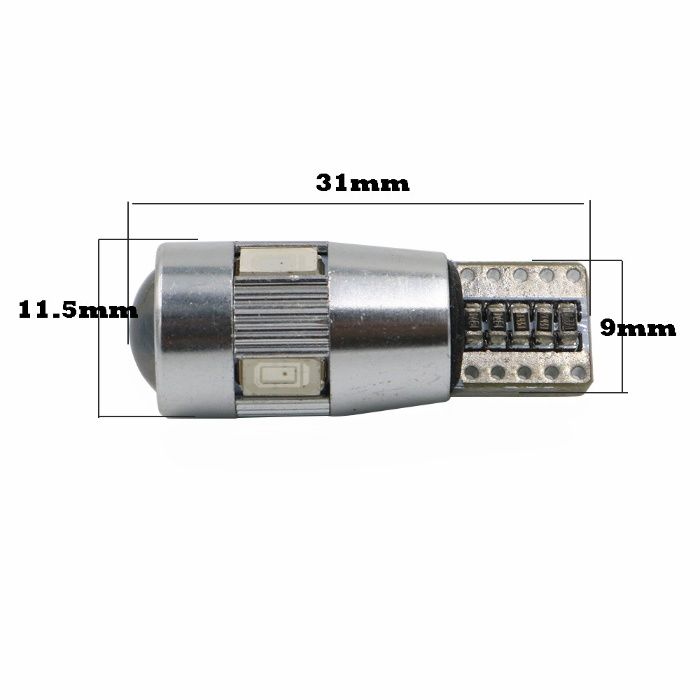 Лед Крушки Крушка ЗаГабарит Т10 W5W LED 6 SMD/ 10 SMD Canbus 12V Синя