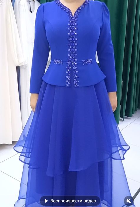 Платья  синий  вечерный