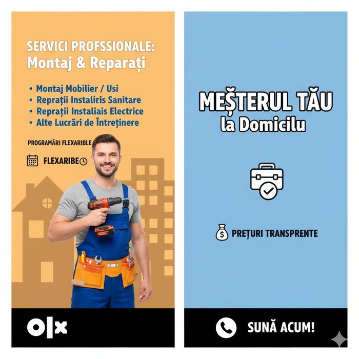 Reparații casnice în Iași – meșter la domiciliu, servicii rapide