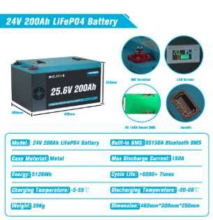 Baterie LiFePO4 24V 200Ah Lithium Battery