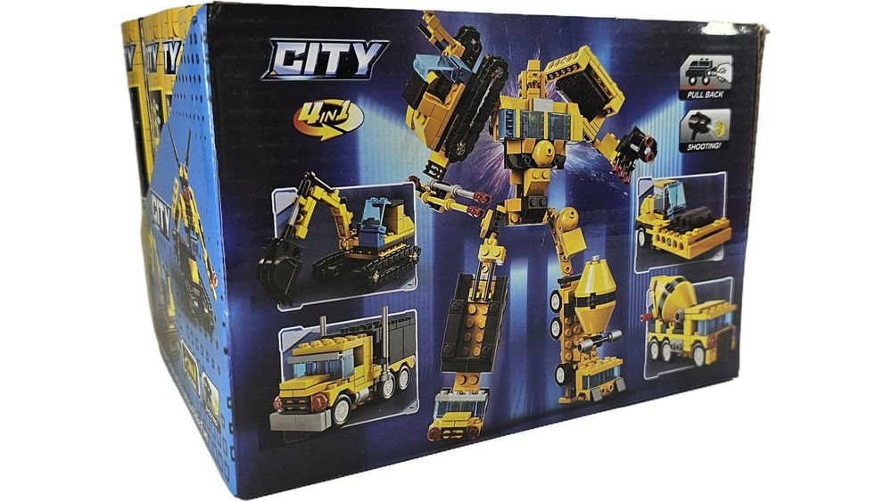 Кутия 4 в 1 с конструктори 392 части Робот с машини