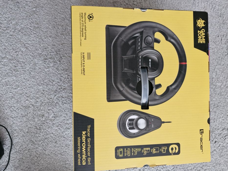 Vând set volan gaming Tracer SimRacer 6in1, ideal pentru pasionații de simulatoare auto și jocuri de curse