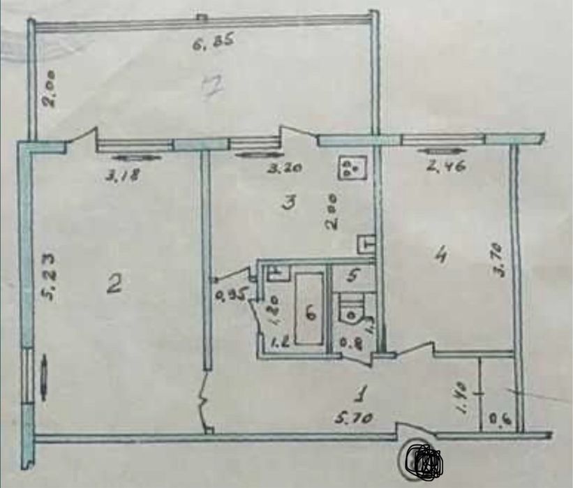 Сергелинский р-н Куйлюк массив 5 2/2/5 франция 58м2 балкон 2х6 ИПОТЕКА