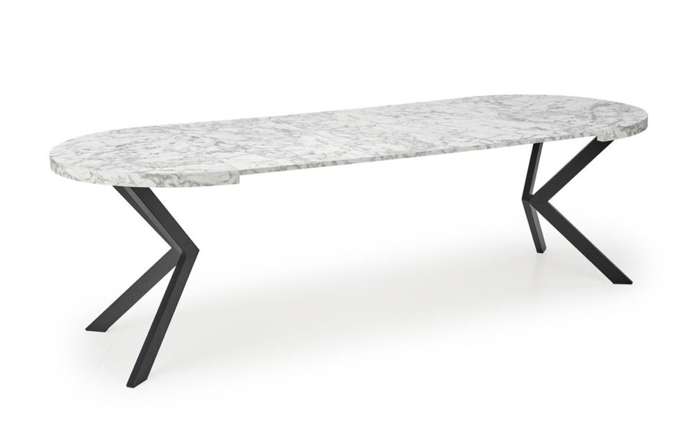 Трапезна маса Peroni с бял плот и черни крака