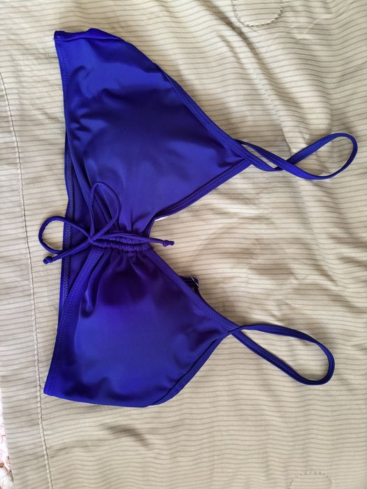 Costum de baie 2 piese NOU - albastru metalic