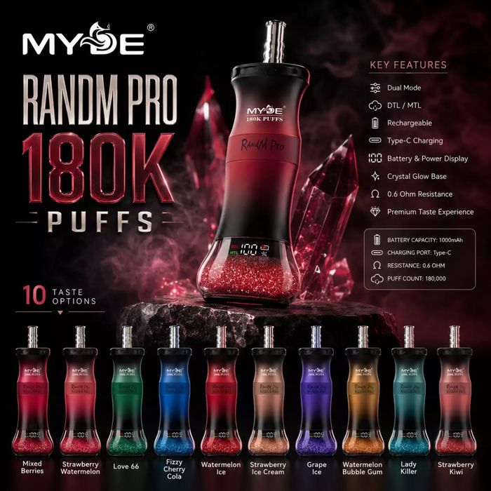 Myde 180.000 puffs narghil fructe