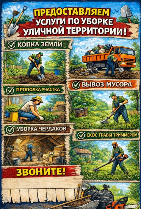 Уборка территории, вывоз мусора